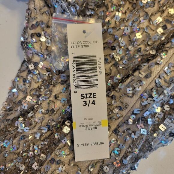 JUMP apparel Sparkly Silver Sequin Dress, Juniors Size 3/4 NEW NWT - Picture 11 of 14